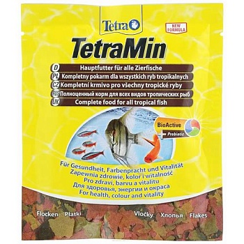 TETRA Min Основной корм для аквариумных рыб хлопья 12гр купить  зоотовары для животных