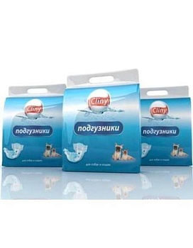 Cliny Подгузники для Собак и Кошек 3-6Кг Размер S 10Шт. купить  зоотовары для животных