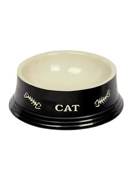 Nobby Миска 14Х4,8См Керамика Черная с Рисунком Cat 0,140Л 140г купить  зоотовары для животных