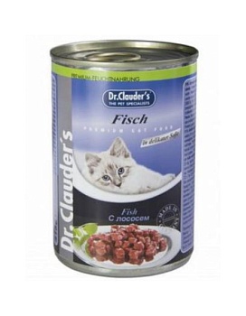 Dr. Clauders консервы для кошек Кусочки в соусе Лосось 12х415г купить  зоотовары для животных