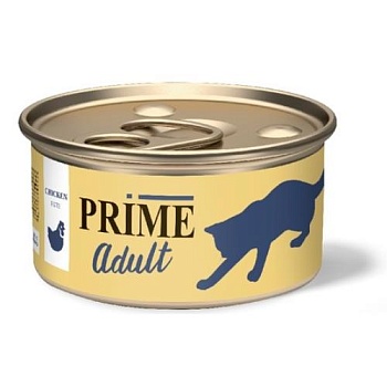 PRIME MEAT паштет для кошек Курица 24х75гр купить  зоотовары для животных