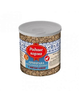 РОДНЫЕ КОРМА приправа рубец говяжий молотый с мясом оленя 50гр купить  зоотовары для животных