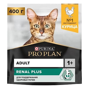 PRO PLAN сухой корм для взрослых кошек, с высоким содержанием курицы 400г купить  зоотовары для животных