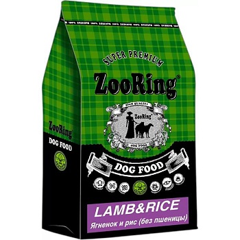 ZooRing Active Dog Сухой корм для собак Ягненок и Рис, 20 кг купить  зоотовары для животных
