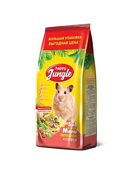 HAPPY JUNGLE Корм для хомяков 900гр купить  зоотовары для животных