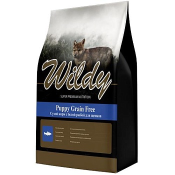 Wildy Puppy Grain Free Сухой корм с белой рыбой для щенков 15кг купить  зоотовары для животных
