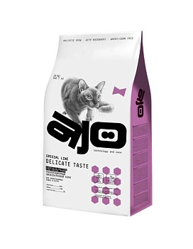 AJO Delicate Taste корм низкозерновой для привередливых кошек и котят 10кг купить  зоотовары для животных