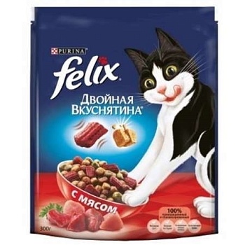 Felix Двойная вкуснятина корм для кошек, с мясом 1,3кг купить  зоотовары для животных