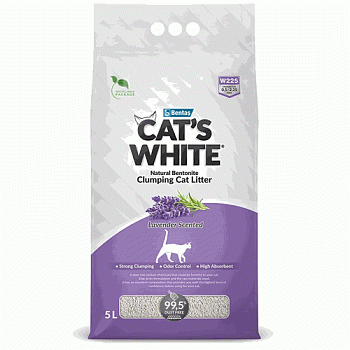 Наполнитель Cat's White Lavender комкующийся с нежным ароматом лаванды 5л купить  зоотовары для животных