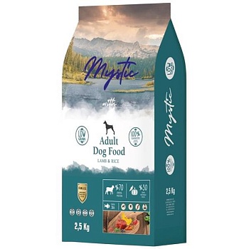 Mystic Adult Dog Food Lamb & Rice сухой корм для собак с ягненком и рисом 2,5кг купить  зоотовары для животных