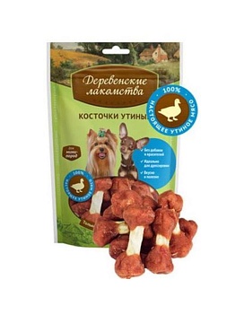Деревенские Лакомства для Мини-Пород Косточки Утиные 55г купить  зоотовары для животных