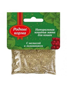 РОДНЫЕ КОРМА кошачья мята с мелиссой и лимонником 15гр купить  зоотовары для животных