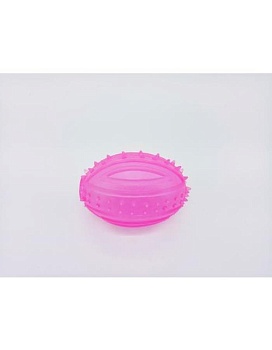HOMEPET Игрушка для собак Мяч Регби с шипами прозрачный с пищалкой TPE 8,9см купить  зоотовары для животных