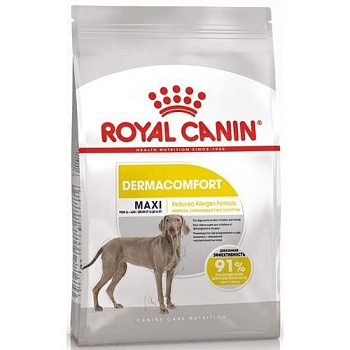 ROYAL CANIN Maxi Dermacomfort Корм для собак крупных пород склонных к кожным раздражениям и зуду 10кг купить  зоотовары для животных