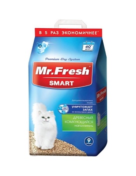 Mr.Fresh SMART наполнитель для длинношёрстных кошек 9л купить  зоотовары для животных