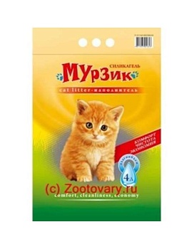 Наполнитель для кошек Мурзик Силикагель Стандарт 4л купить  зоотовары для животных