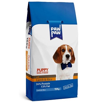 Pawpaw Puppy Dog Food with Lamb & Rice сухой корм для щенков с ягненком и рисом 15кг купить  зоотовары для животных