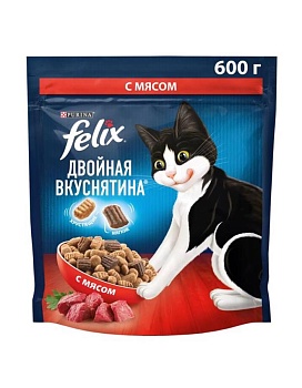 Felix Двойная вкуснятина корм для кошек, с мясом 600г купить  зоотовары для животных