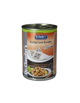 Dr. Clauders Домашняя Птица с Морковью Кусочки в Соусе 12х415гр купить  зоотовары для животных