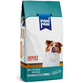 Pawpaw Adult Dog Food with Lamb & Rice сухой корм для собак с ягненком и рисом 20кг купить  зоотовары для животных