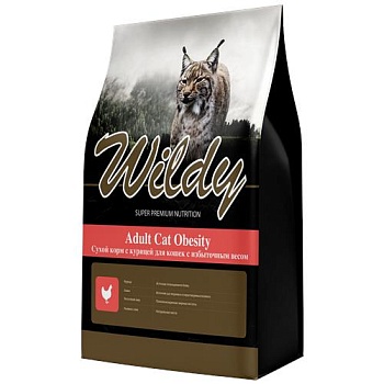 Wildy Adult Cat Obesity Сухой корм с курицей для кошек с избыточным весом 15кг купить  зоотовары для животных