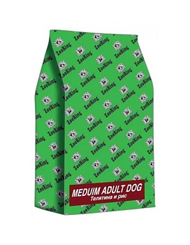 ZooRing Medium Active Dog Сухой корм для собак Телятина и Рис 24/12, 20 кг купить  зоотовары для животных