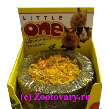 LITTLE ONE Лакомство-игрушка для грызунов Лукошко цветочное съедобное из садовой петрушки и цветков календулы 140г купить  зоотовары для животных