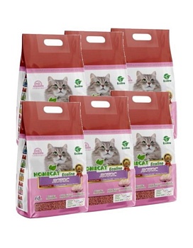 HOMECAT Ecoline Лотос комкующийся наполнитель для кошачьих туалетов с ароматом лотоса 6х6л купить  зоотовары для животных