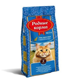 РОДНЫЕ КОРМА сухой корм для взрослых стерилизованных кошек 2,045кг купить  зоотовары для животных