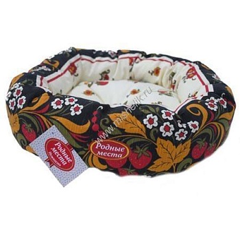 РОДНЫЕ МЕСТА Лежак Ватрушка Хохлома (50x50x15) 3128588 купить  зоотовары для животных