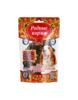 РОДНЫЕ КОРМА Традиционные лакомство для собак желудок телячий 30гр купить  зоотовары для животных