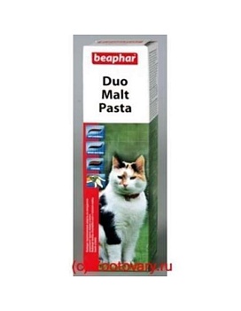 Beaphar Duo Malt Paste Паста для Выведения Шерсти Из Кишечника с Олигосахаридами и Омега-6 Жирн. Кислотами 100Г 12958 купить  зоотовары для животных