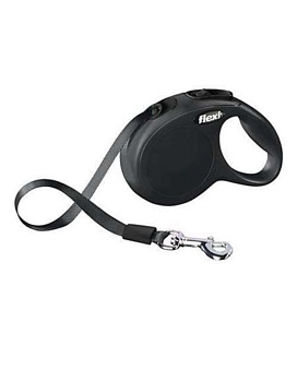 Flexi Рулетка ``New Classic`` Xs Ремень 3 М 12 Кг; Черный Поводок-Рулетка для Маленьких Собак 42001F купить  зоотовары для животных