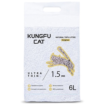 Kungfu Cat Tofu Original Наполнитель растительный комкующийся 6л купить  зоотовары для животных