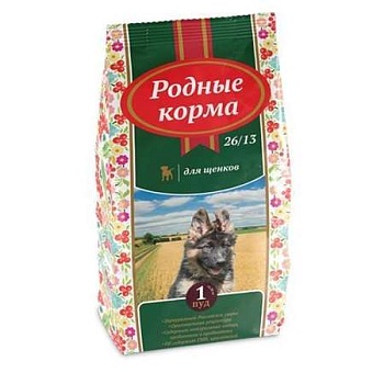 РОДНЫЕ КОРМА сухой корм для щенков 16.38кг купить  зоотовары для животных
