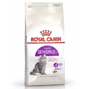 Royal Canin SENSIBLE 33 корм для кошек с чувствительной пищеварительной системой в возрасте сгода до 7 лет 200г купить  зоотовары для животных