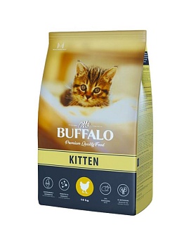 Mr.Buffalo KITTEN сухой корм для котят с курицей 10кг купить  зоотовары для животных