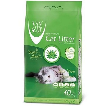 Van Cat Aloe Vera Комкующийся наполнитель без пыли с ароматом Алоэ вера 10кг купить  зоотовары для животных