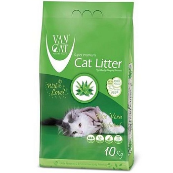 Van Cat Aloe Vera Комкующийся наполнитель без пыли с ароматом Алоэ вера 10кг купить 