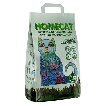 Homecat Древесный Наполнитель Мелкие Гранулы 40л купить  зоотовары для животных