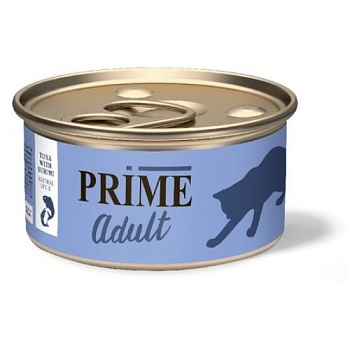 PRIME MEAT консервы для кошек Тунец с сурими в собственном соку 24х70гр купить  зоотовары для животных