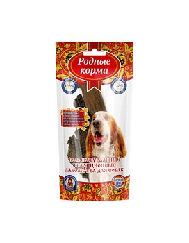 РОДНЫЕ КОРМА Традиционные лакомство для собак желудок телячий 55гр купить  зоотовары для животных