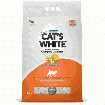 Наполнитель Cat's White Orange комкующийся с ароматом апельсина 10л купить  зоотовары для животных