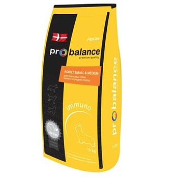 ProBalance Imunno Корм для собак малых и средних пород 15кг купить  зоотовары для животных