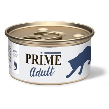 PRIME MEAT консервы для кошек Тунец в собственном соку 24х70гр купить  зоотовары для животных