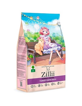 ZILLII Hairball Control Сухой взрослых кошек контроль образования комочков шерсти в желудке Индейка с Уткой 10кг купить  зоотовары для животных