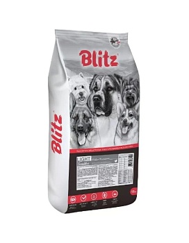 BLITZ Adult Light Sensitive сухой корм для взрослых собак с лишним весом Индейка 15кг купить  зоотовары для животных
