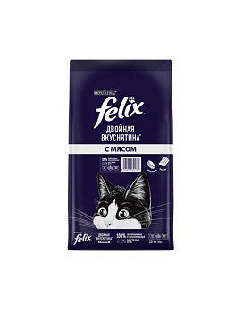 Felix Двойная вкуснятина корм для кошек, с мясом 10кг купить  зоотовары для животных