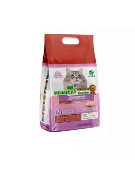 HOMECAT Ecoline Лотос комкующийся наполнитель для кошачьих туалетов с ароматом лотоса 12л купить  зоотовары для животных