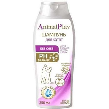 Animal Play-Шампунь "Без слез" с витаминами и экстрактом календулы для котят 250 мл (12) AP05-00080 купить  зоотовары для животных